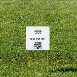 Add your Logo QR Code Custom Text Promotion Sign