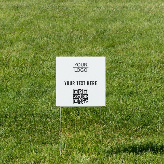 Add your Logo QR Code Custom Text Promotion Sign (Insitu)