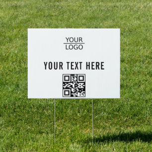 Add your Logo QR Code Custom Text Promotion Sign
