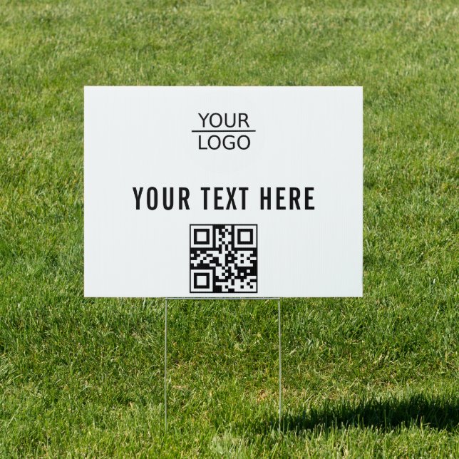 Add your Logo QR Code Custom Text Promotion  Sign (Insitu)