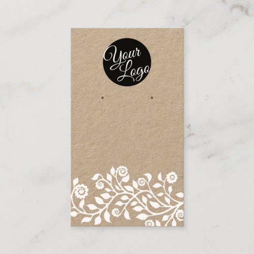 Add Your Logo QR Code Floral Earrings Display Card