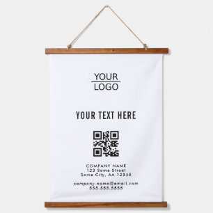 Add your Logo QR Code Text Company Promotion Hanging Tapestry
