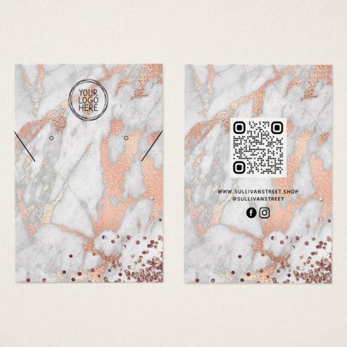 Add Your Logo QR Necklace Earrings Display Card