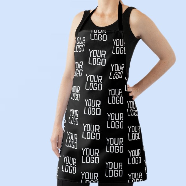 Add Your Logo Repeating Pattern Editable Template Apron (Creator Uploaded)