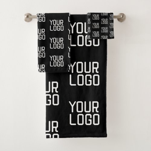 Add Your Logo Repeating Pattern Editable Template Bath Towel Set