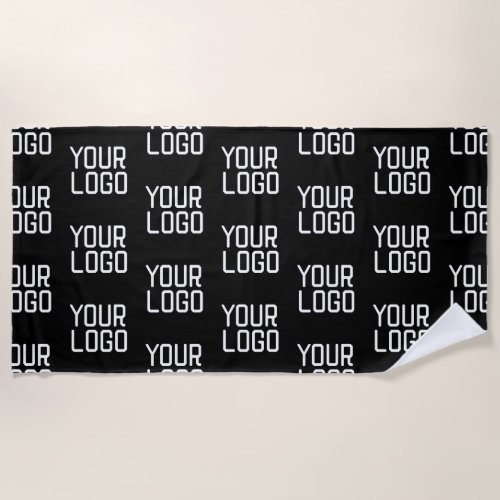 Add Your Logo Repeating Pattern Editable Template Beach Towel