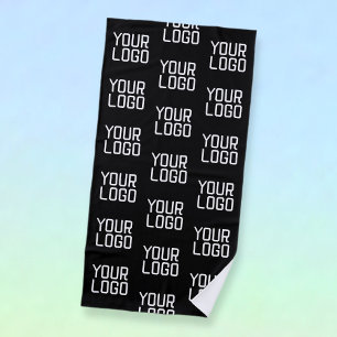 Add Your Logo Repeating Pattern Editable Template Beach Towel