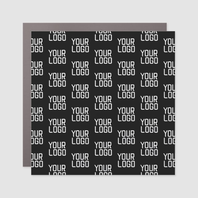Add Your Logo Repeating Pattern Editable Template Car Magnet (Front)