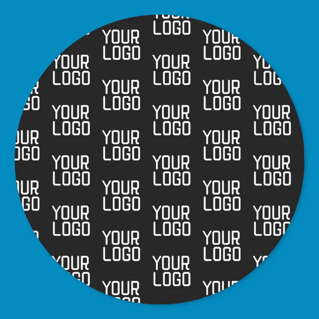 Logo Repeat Pattern Design Add Your Logo Repeating Pattern Editable Template Classic Round Sticker ...