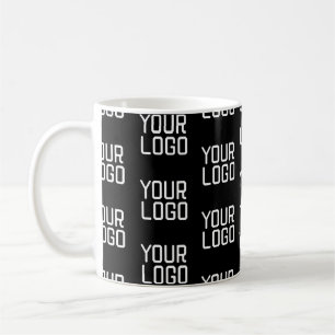 Add Your Logo Repeating Pattern Editable Template Coffee Mug