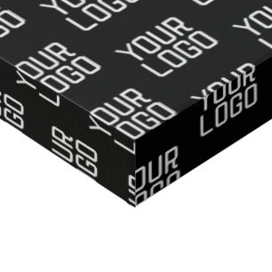 Add Your Logo Repeating Pattern Editable Template Faux Canvas Print