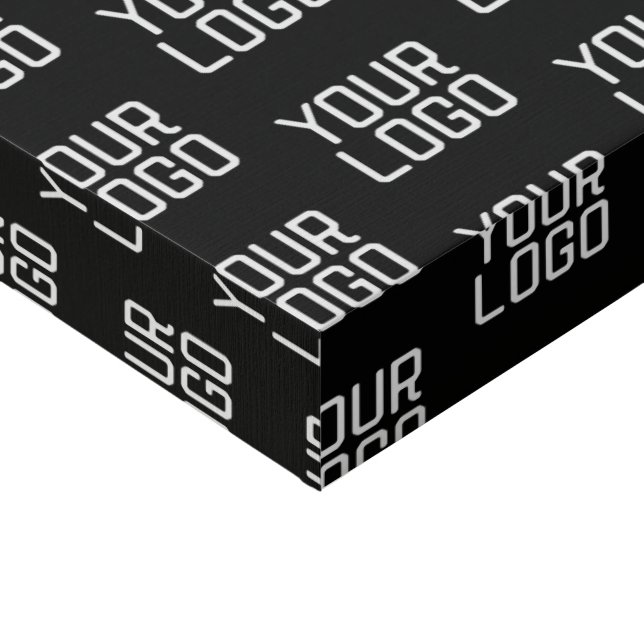 Add Your Logo Repeating Pattern Editable Template Faux Canvas Print (Corner)