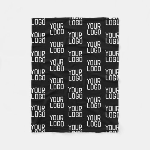 Add Your Logo Repeating Pattern Editable Template Fleece Blanket