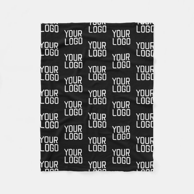 Add Your Logo Repeating Pattern Editable Template Fleece Blanket (Front)