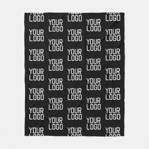 Add Your Logo Repeating Pattern Editable Template Fleece Blanket
