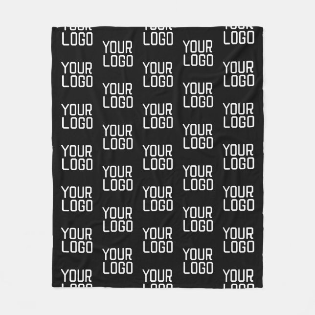Add Your Logo Repeating Pattern Editable Template Fleece Blanket (Front)