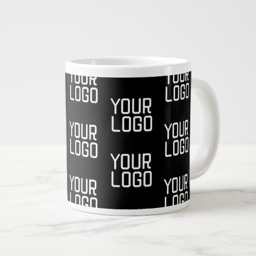 Add Your Logo Repeating Pattern Editable Template Giant Coffee Mug