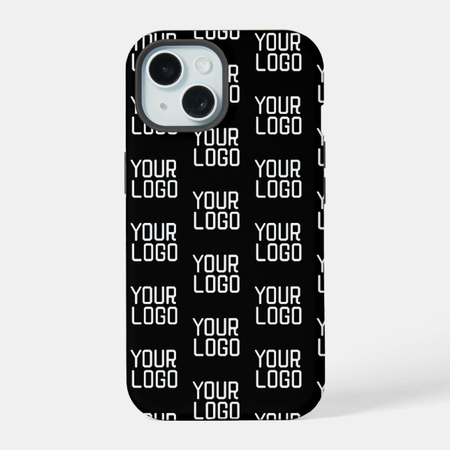 Add Your Logo Repeating Pattern Editable Template Iphone Case (Back)