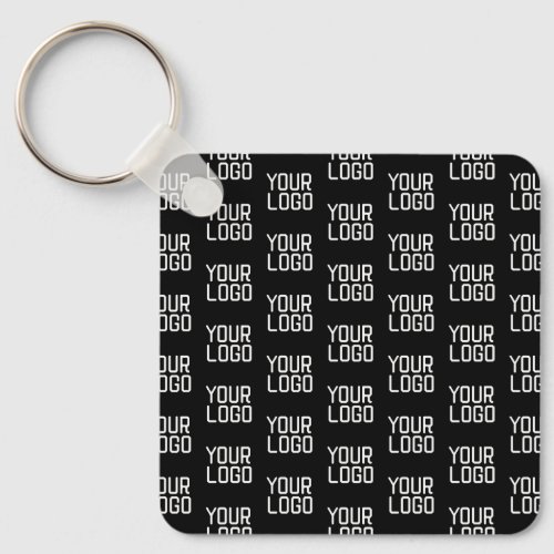 Add Your Logo Repeating Pattern Editable Template Keychain