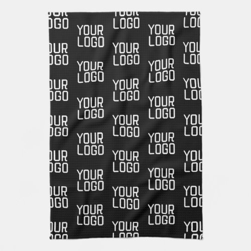 Add Your Logo Repeating Pattern Editable Template Kitchen Towel
