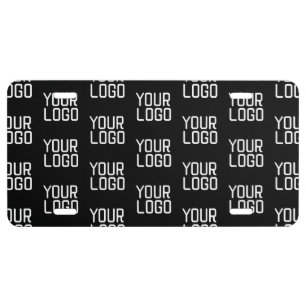 Add Your Logo Repeating Pattern Editable Template License Plate