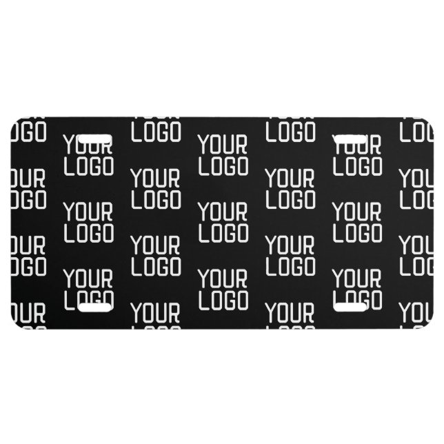 Add Your Logo Repeating Pattern Editable Template License Plate (Front)