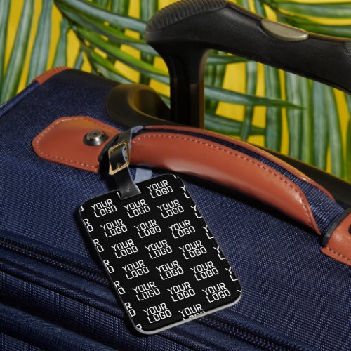 Add Your Logo Repeating Pattern Editable Template Luggage Tag