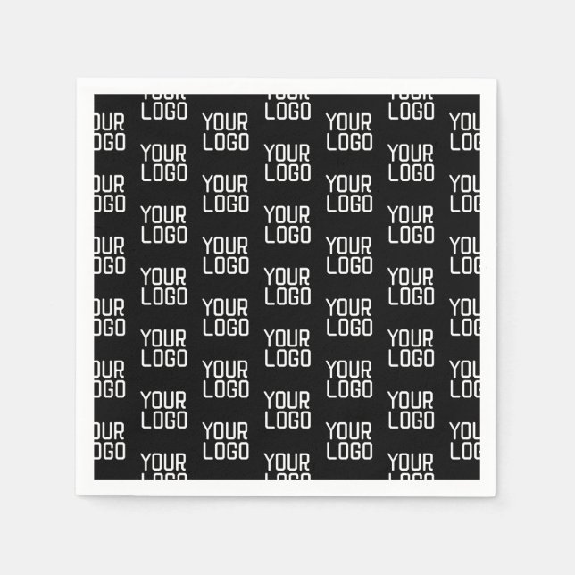 Add Your Logo Repeating Pattern Editable Template Napkins (Front)