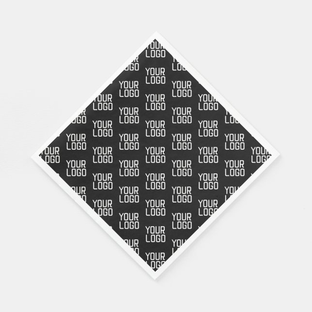 Add Your Logo Repeating Pattern Editable Template Napkins (Corner)