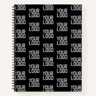 Add Your Logo Repeating Pattern Editable Template Notebook