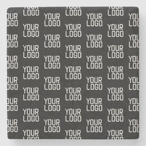 Add Your Logo Repeating Pattern Editable Template Stone Coaster