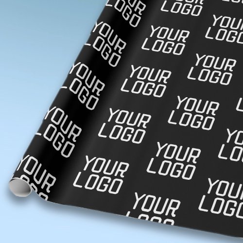 Add Your Logo Repeating Pattern Editable Template Wrapping Paper