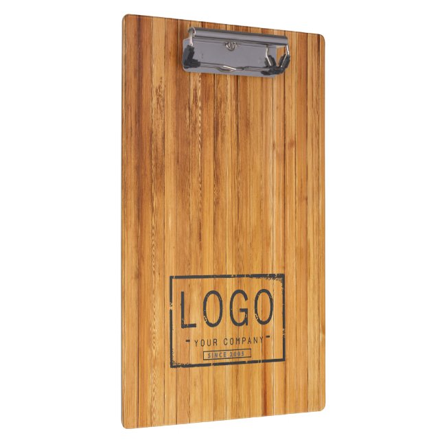Add your logo rustic barn wood clipboard (Right)