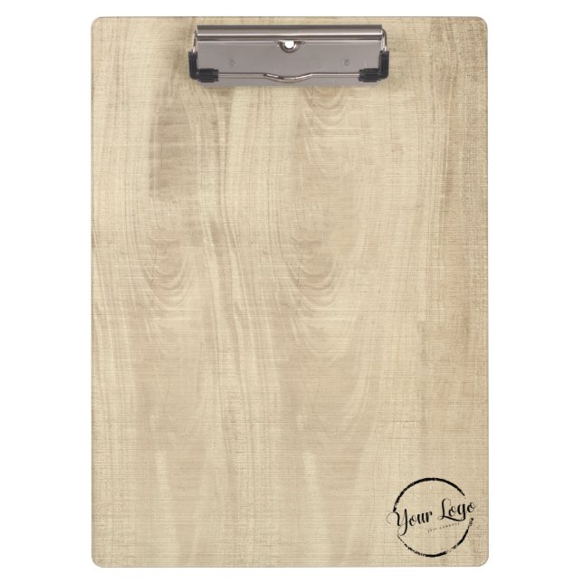 Add your logo rustic barn wood clipboard (Front)