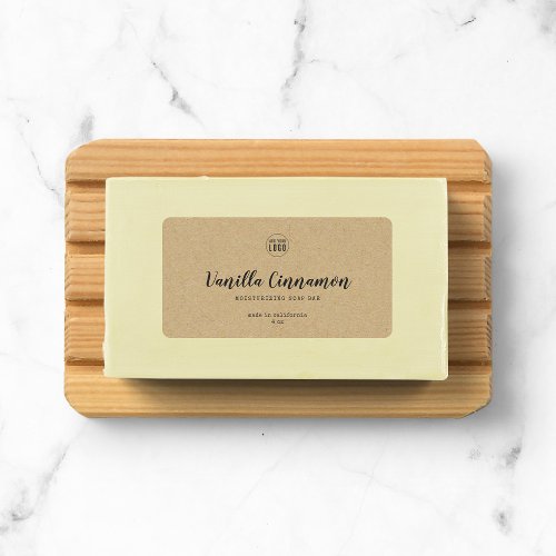 Add Your Logo Script and Typewriter Kraft Product Label