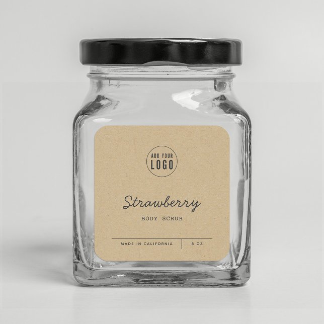 Add Your Logo Script Lines Kraft Product Label (Creator Uploaded)