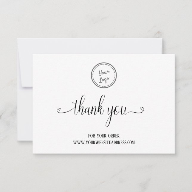 Add Your Logo | Script Thank You For Your Order Card (Front)