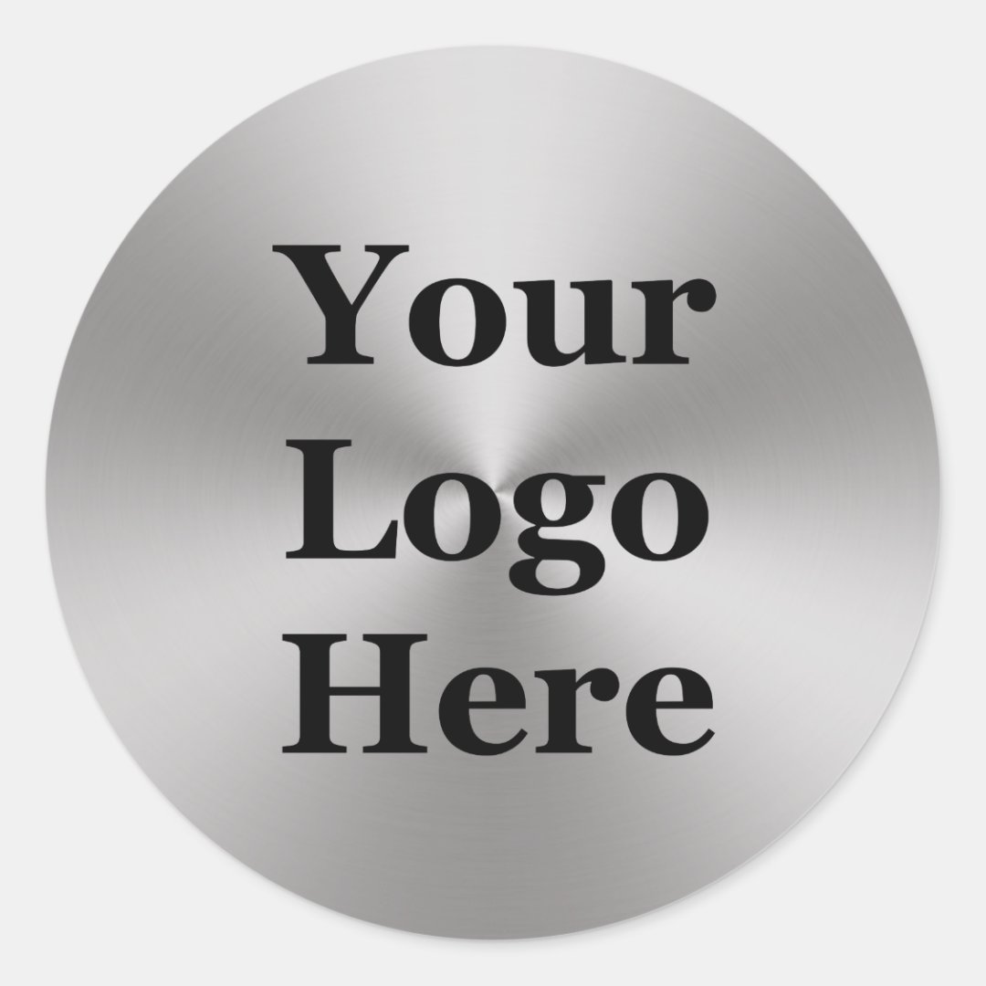 Add Your Logo | Silver Brushed Metal Look | Radial Classic Round ...