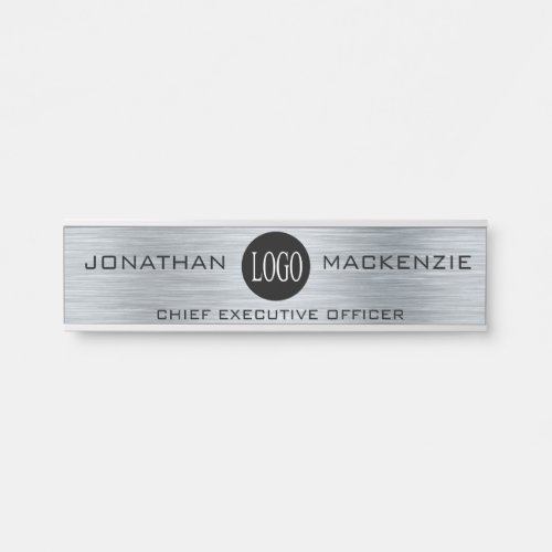 Add Your Logo Silver Door Signs for Office