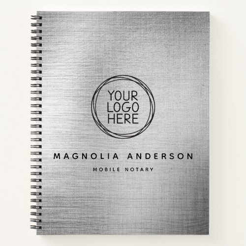 Add Your Logo Silver Foil Business Notebook