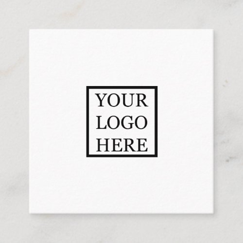 Add Your Logo Simple Black and White Minimalist Square Business Card