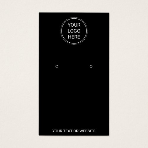 Add Your Logo Simple Black Earring Display Card