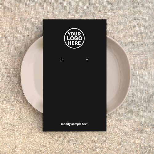 Add Your Logo Simple Black Earring Display Card