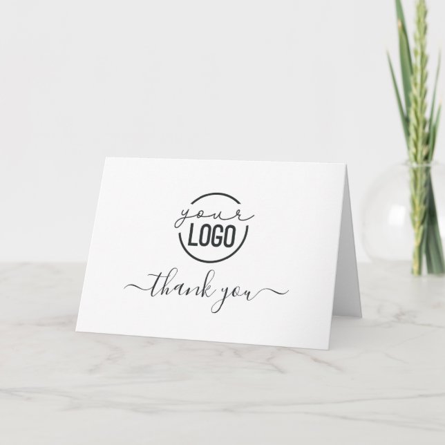 Add Your Logo Simple Business Thank You Card (Front)
