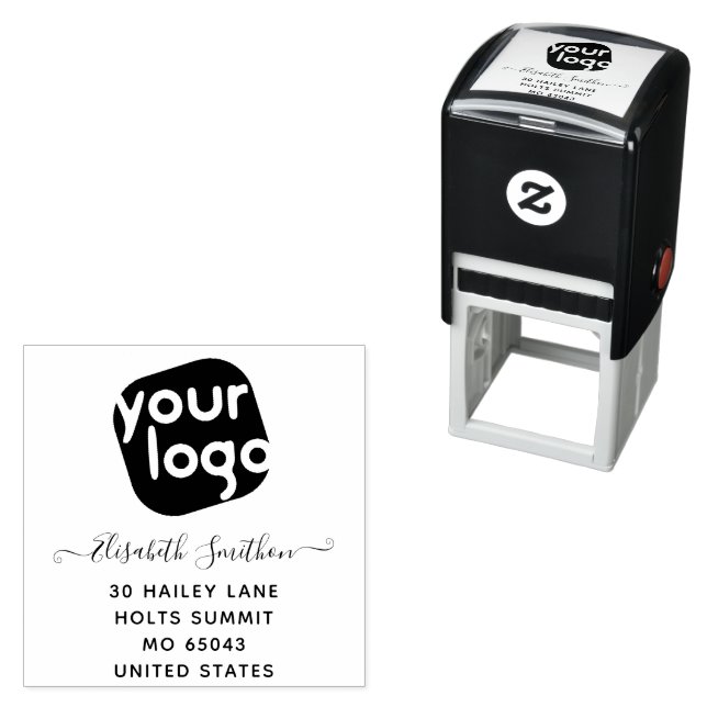 Add Your Logo Simple Elegant Business Professional Self-inking Stamp (In Situ)