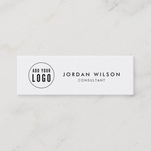 Add Your Logo Simple Minimalist Editable Color Mini Business Card