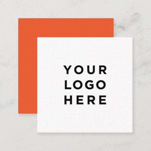 Add Your Logo Simple Minimalist Editable Color Square Business Card