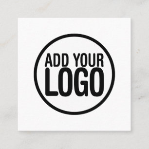 Add Your Logo Simple Minimalist Editable Square Business Card