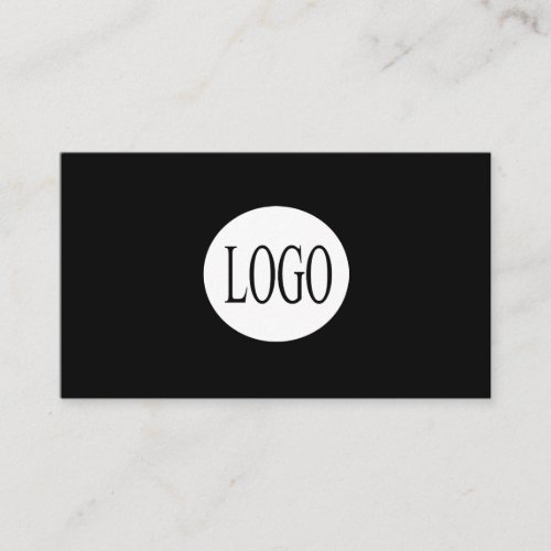 Add Your Logo Simple Professional Black Business Card