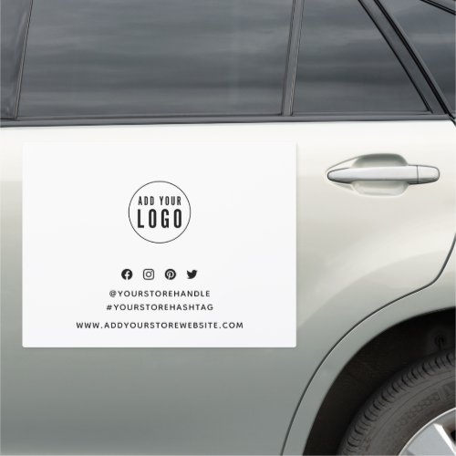 Add Your Logo Social Media Branding Marketing Car Magnet